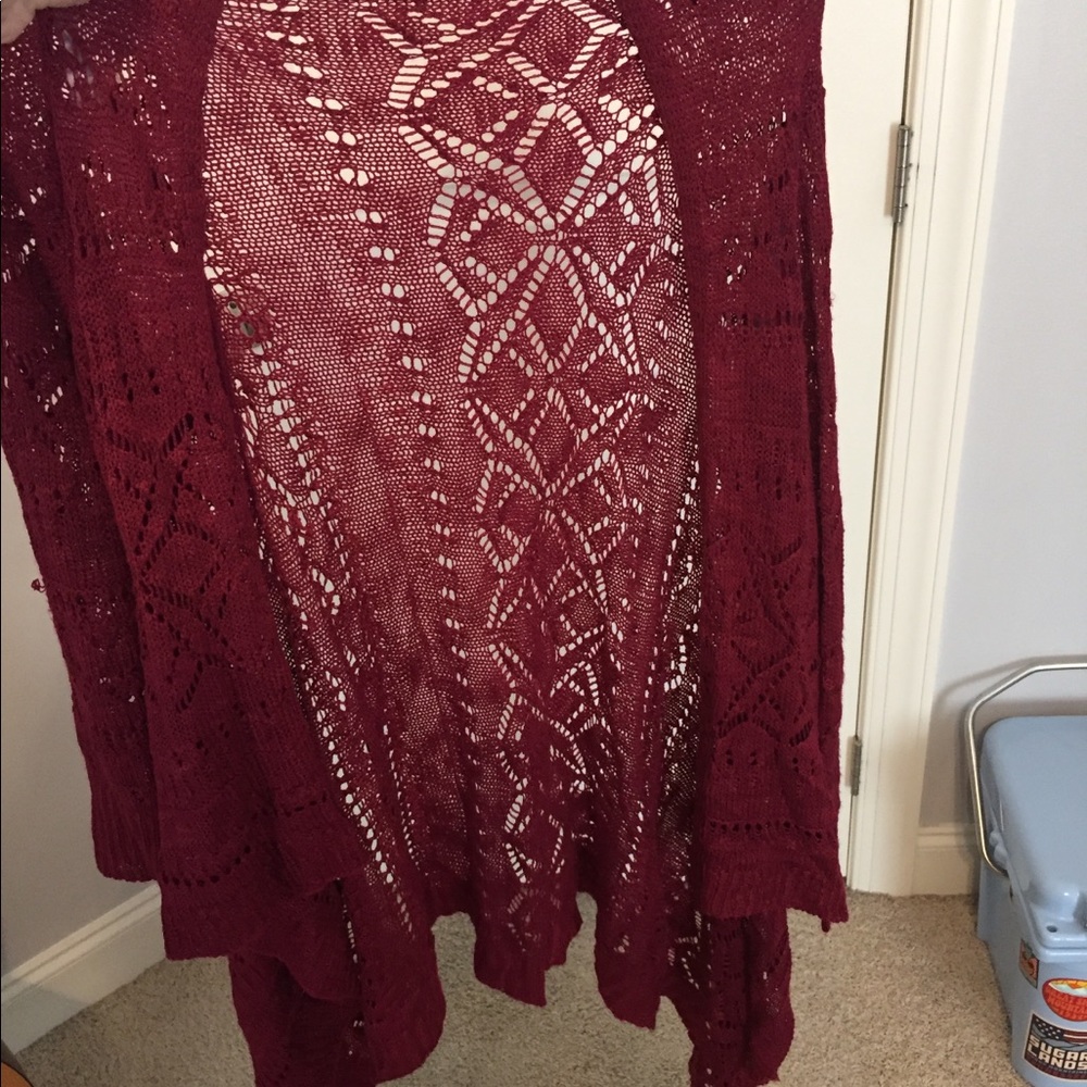 Lacy maroon sweater